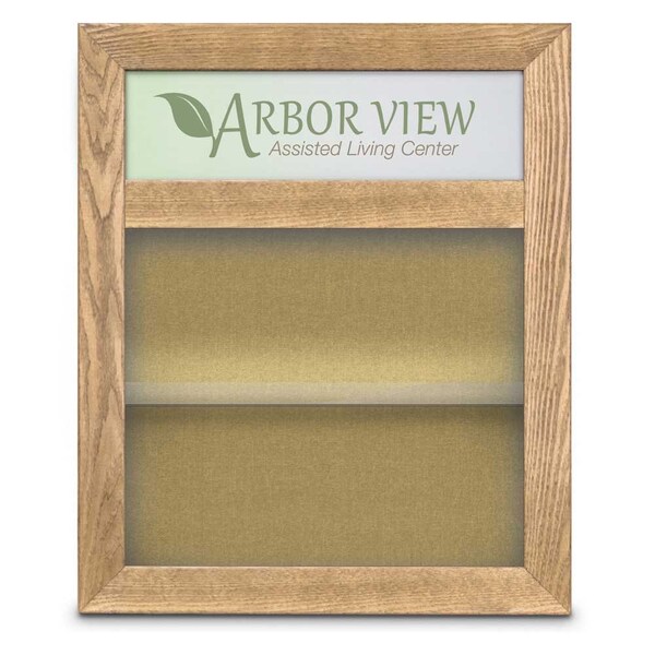 Outdoor Enclosed Combo Board, 42"x32", Bronze Frame/Burgundy & Burgundy
